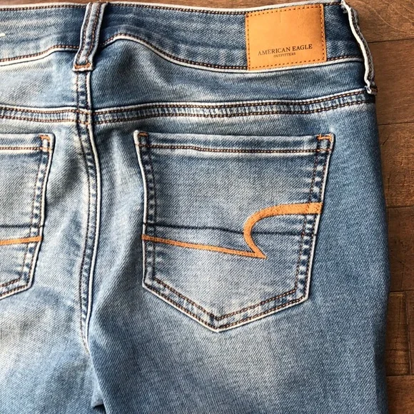 American Eagle Outfitters Blue Super Stretch Skinny Jegging Size 4 - Picture 10 of 13